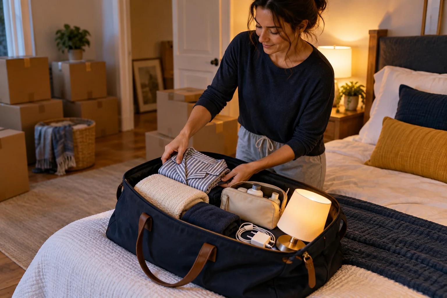 Scene illustrating assign first-night and first-week essentials
