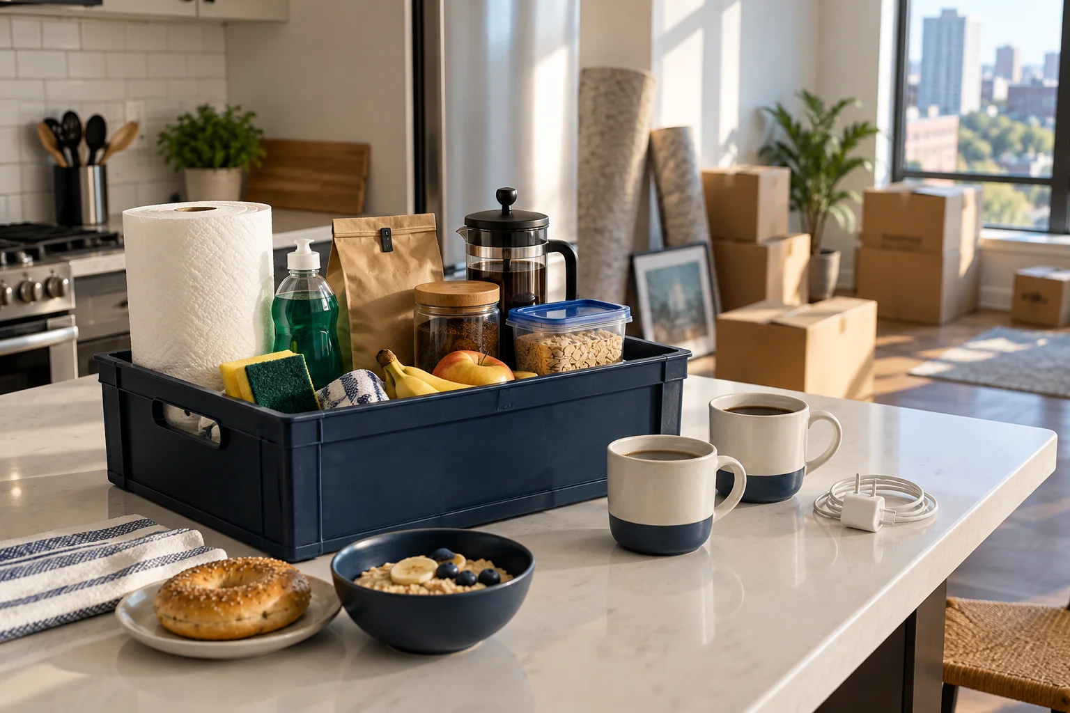 Detail illustrating assign first-night and first-week essentials