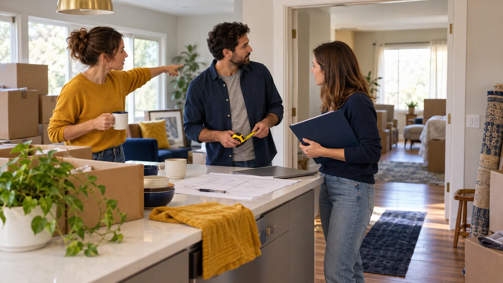 Scene illustrating assign move tasks across a household without losing ownership