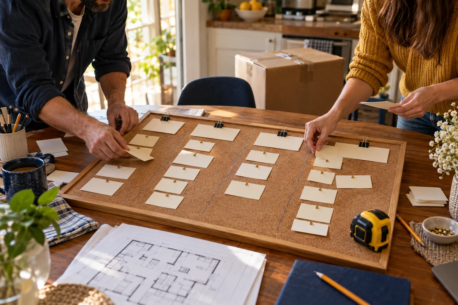 Scene illustrating build a moving task board that covers the whole move