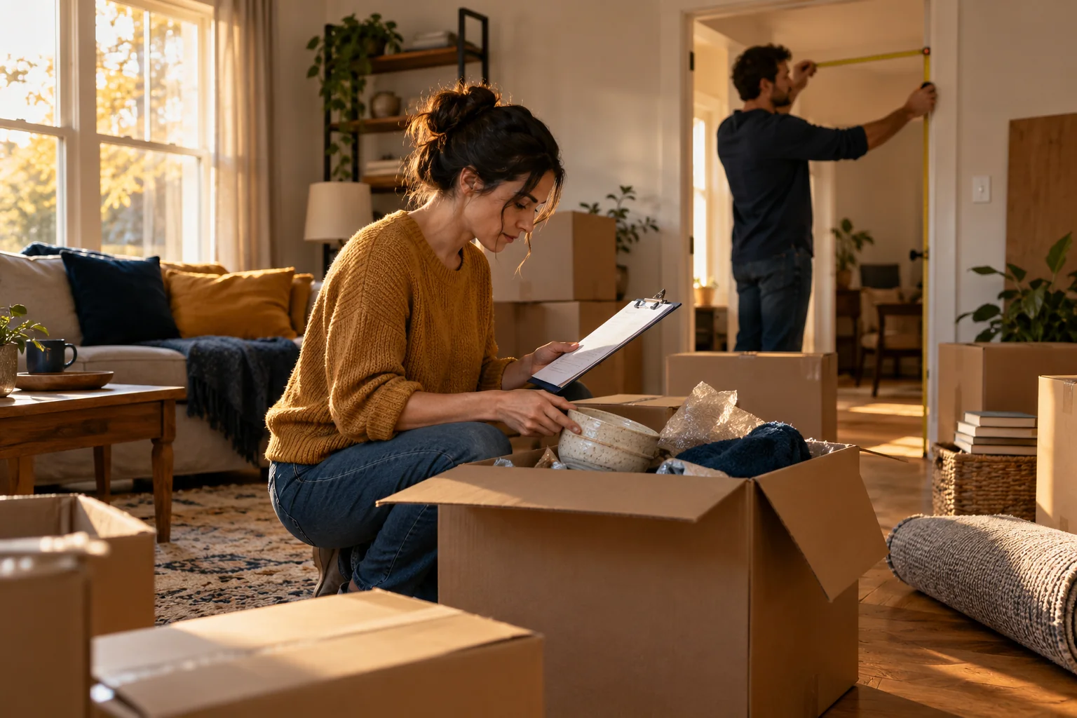 Detail illustrating build a moving task board that covers the whole move