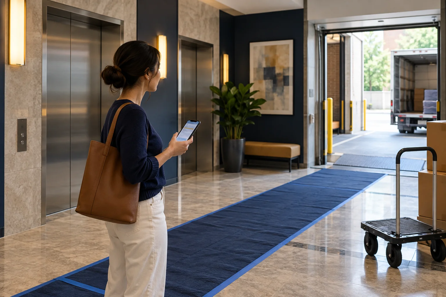 Detail illustrating check outstanding tasks one week before moving day