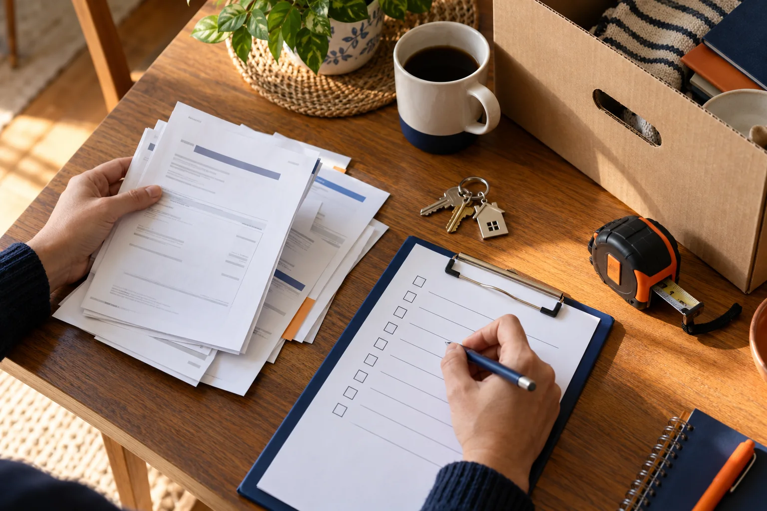 Detail illustrating conduct a post-move review for open tasks
