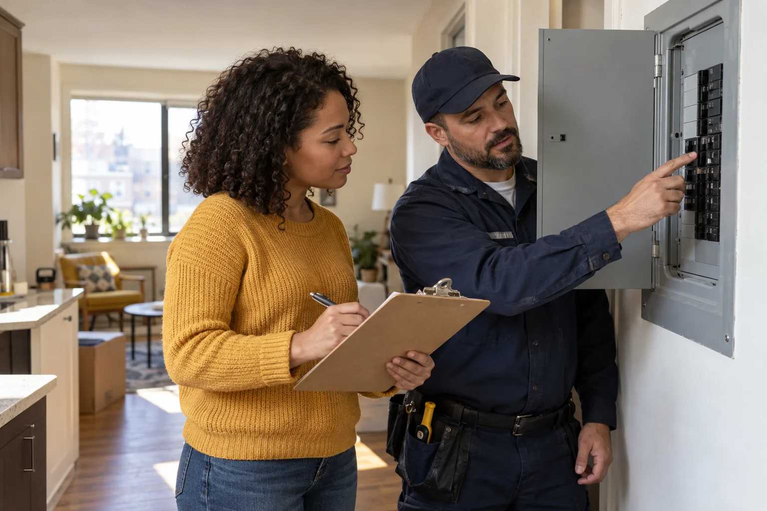 Scene illustrating coordinate utilities and home service changeovers