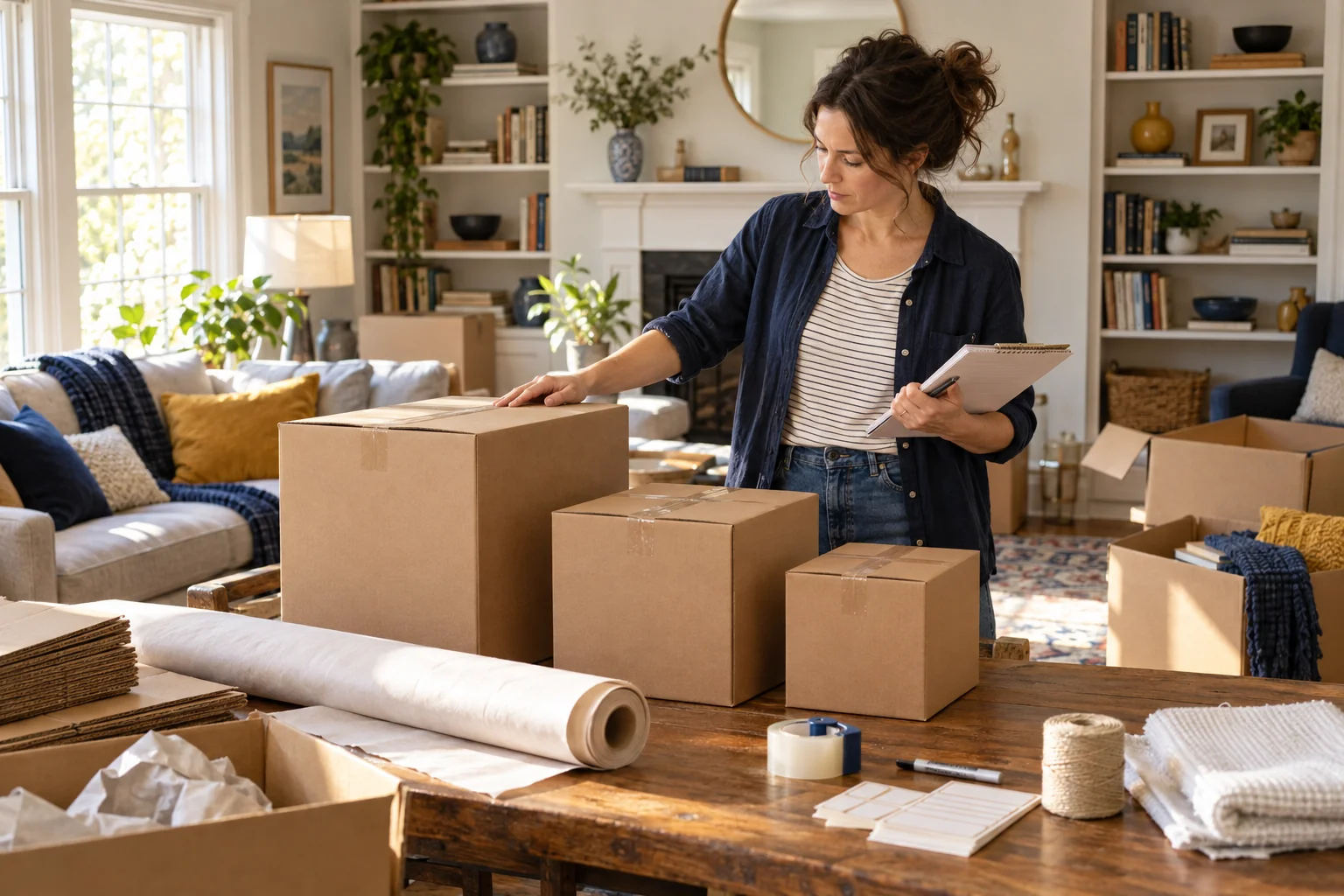 Scene illustrating plan packing supplies from your room inventory