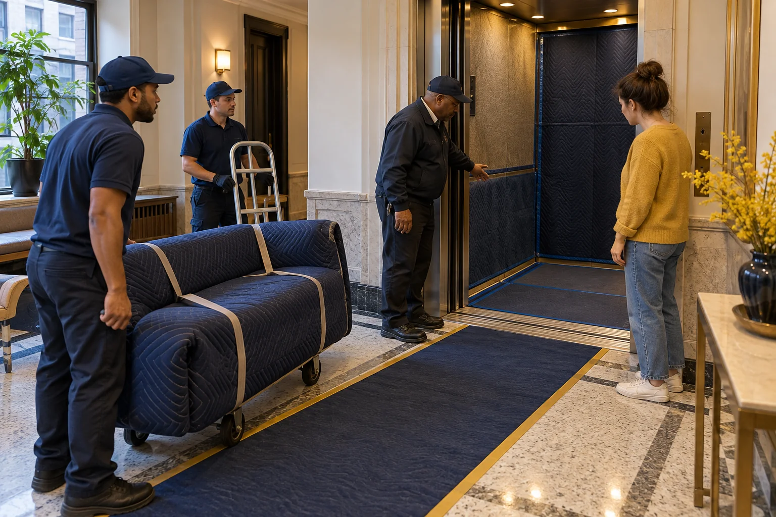 Scene illustrating prepare the destination for unloading
