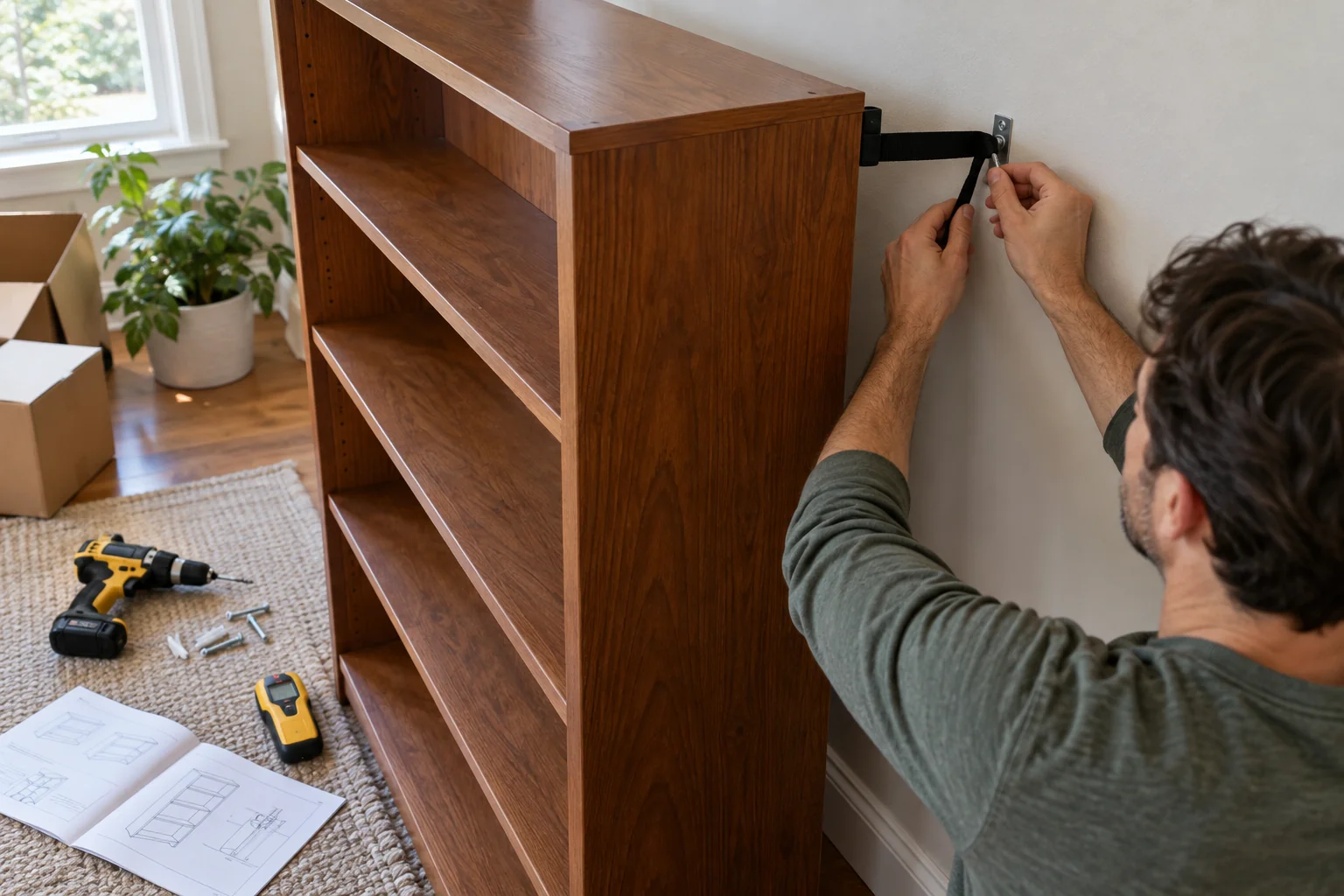 Detail illustrating reassemble and check furniture safely