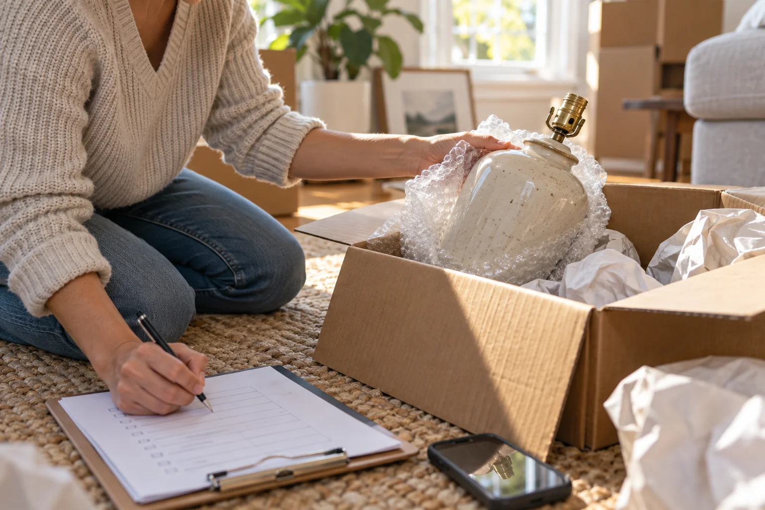 Detail illustrating reconcile the inventory at delivery